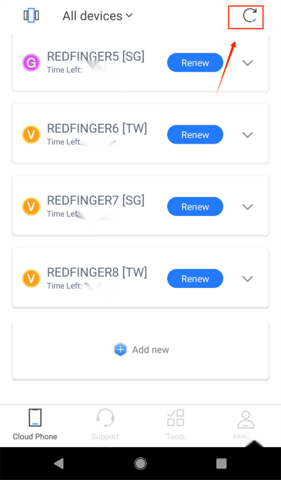 click the 'Refresh' button